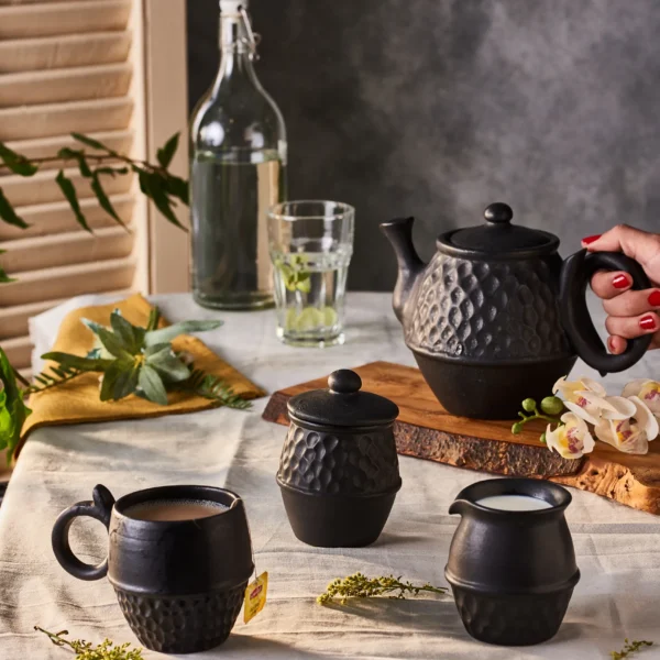 Pebble Teapot Black Set