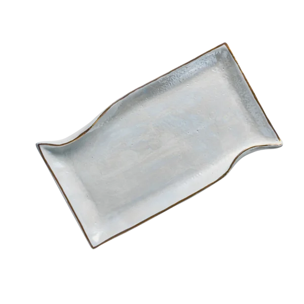 Wave Serving Plate White & Gold