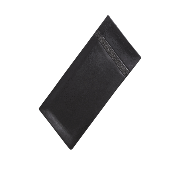 Ashes Serving Plate Rectangular Black - Hammered Width Edge