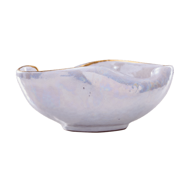 Wave Salad Bowl White & Gold