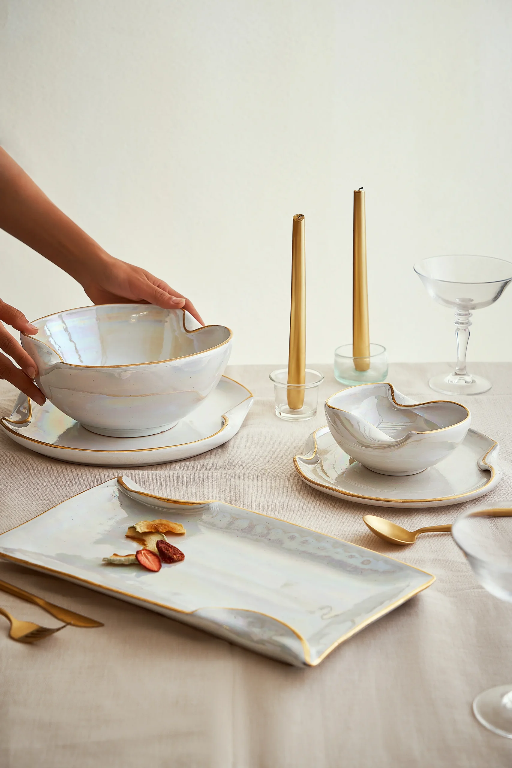 Wave Set White & Gold - Image 8