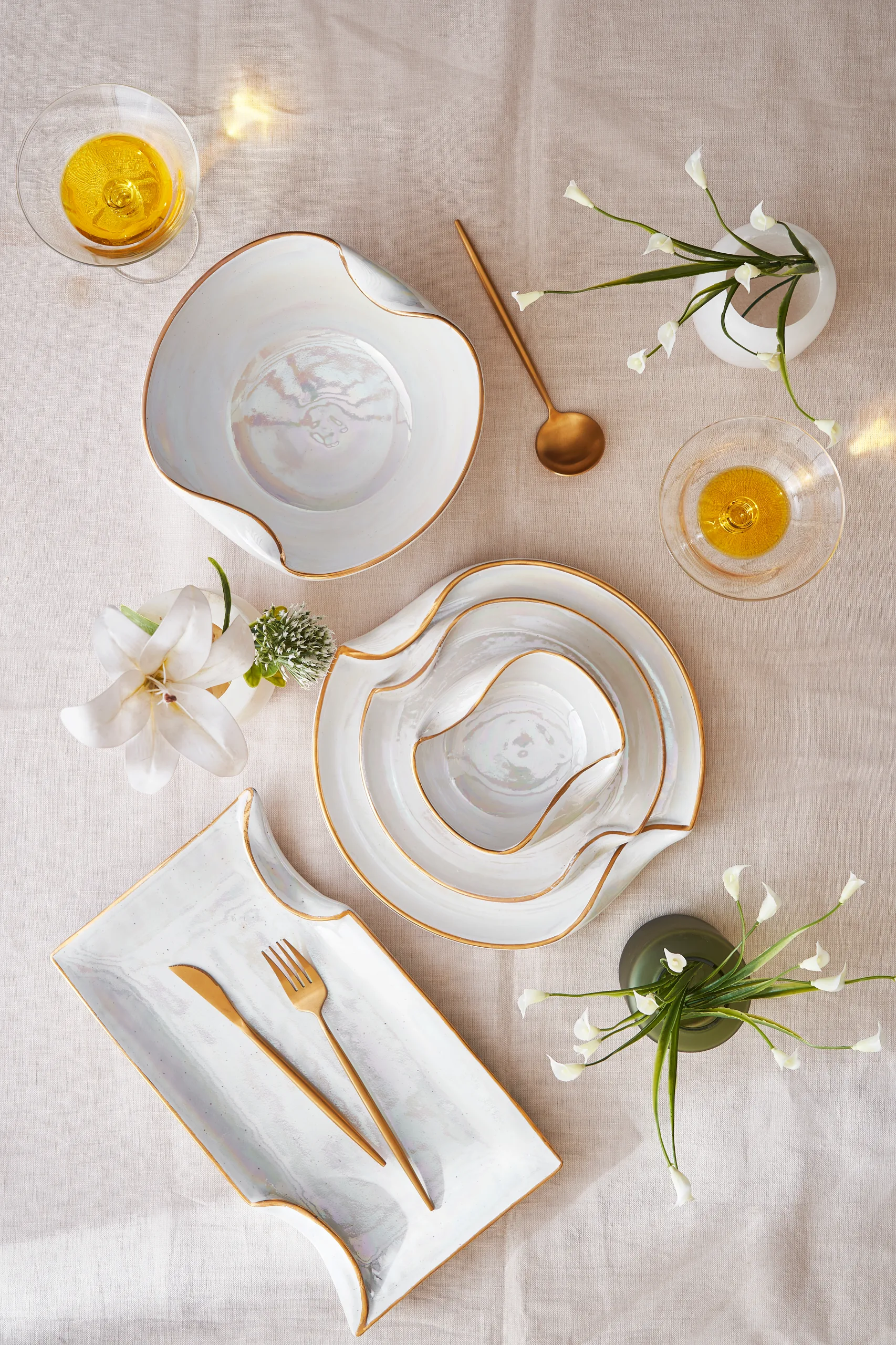 Wave Set White & Gold - Image 9