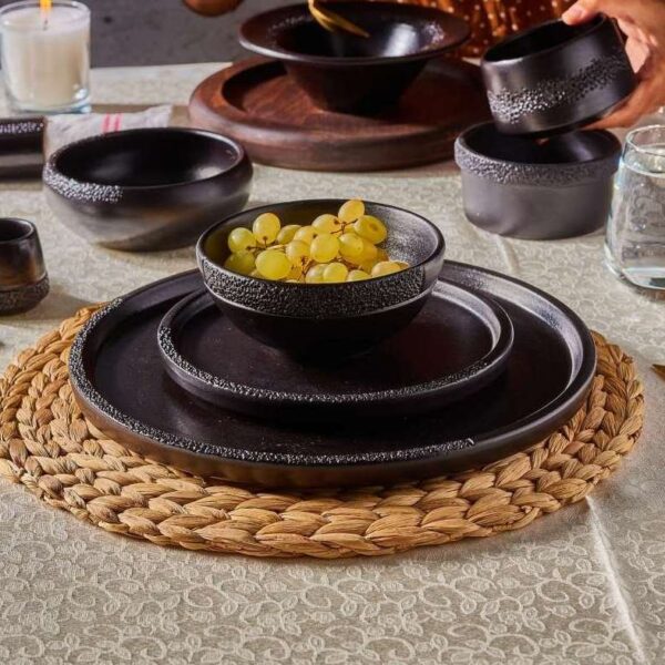 Ashes Set Black Half Hammered Edge