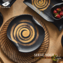 Wave Plate Black & Gold