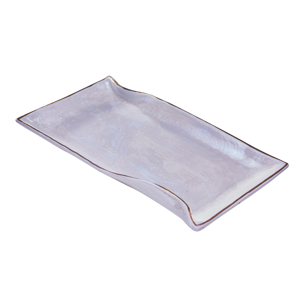 Wave Serving Plate White & Gold - Image 3