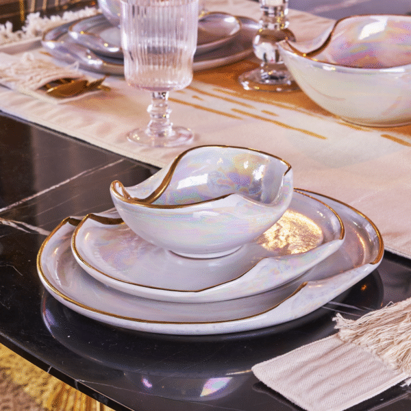 Wave Set White & Gold