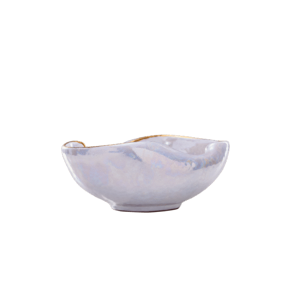 Wave Soup Bowl White & Gold